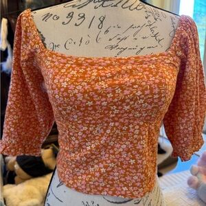 Billa bong med nwt Orange Floral Women's Top